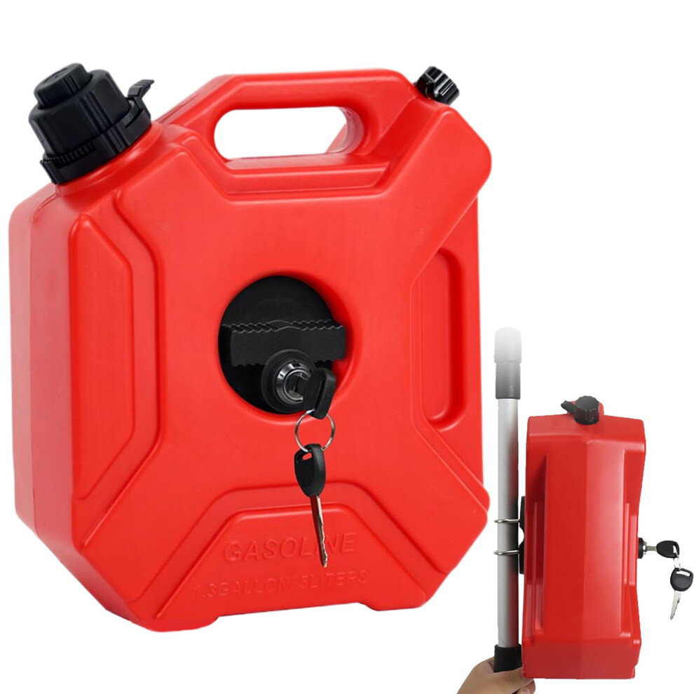 Car Oil Tanks 1.3 Gallon Portable Oil Tank Container Caddy With Lock For Motorcycle Boat Suv Lawn Mowers Red 9382693639486