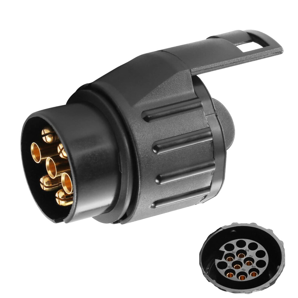 7 To 13 Pin Trailer Adapter With Cap, For Connecting Cars Or Towing Hitch 9347817943559
