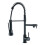 Black Kitchen Faucet 360Degree PullDown DeckMounted Hot Cold Mixer Dual Faucets 1