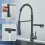 Black Kitchen Faucet 360Degree PullDown DeckMounted Hot Cold Mixer Dual Faucets 2
