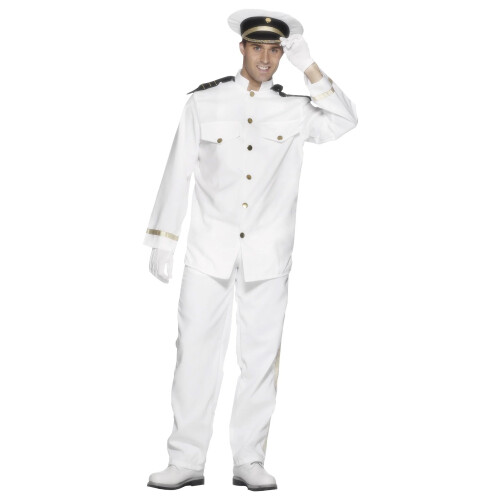 Smiffy's (XL, White) Smiffys Mens Captain Costume Set