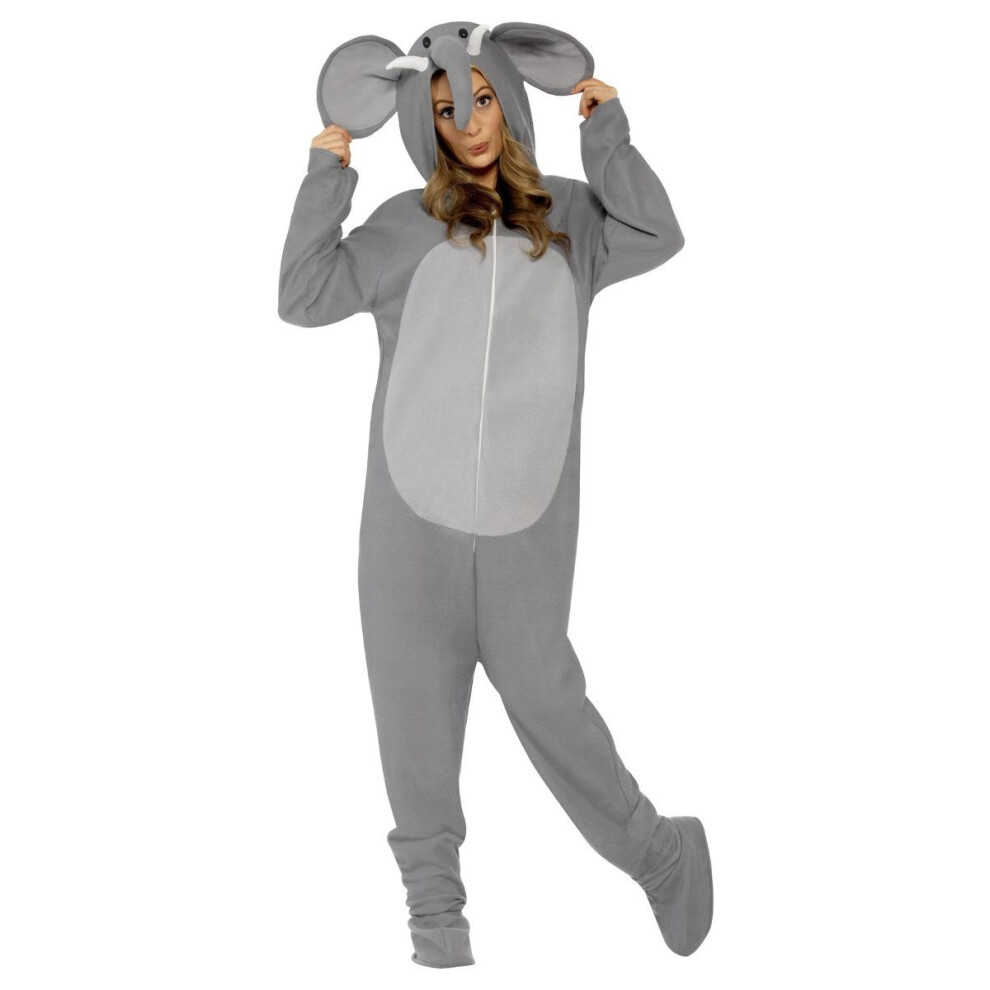 Smiffy's (L, ) Unisex Adult Elephant Hooded Costume Grey