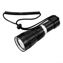 Diving Flashlight 1200 Lumens L2 LED 80m Waterproof Aluminum Alloy IPX8 Black for Underwater Exploration