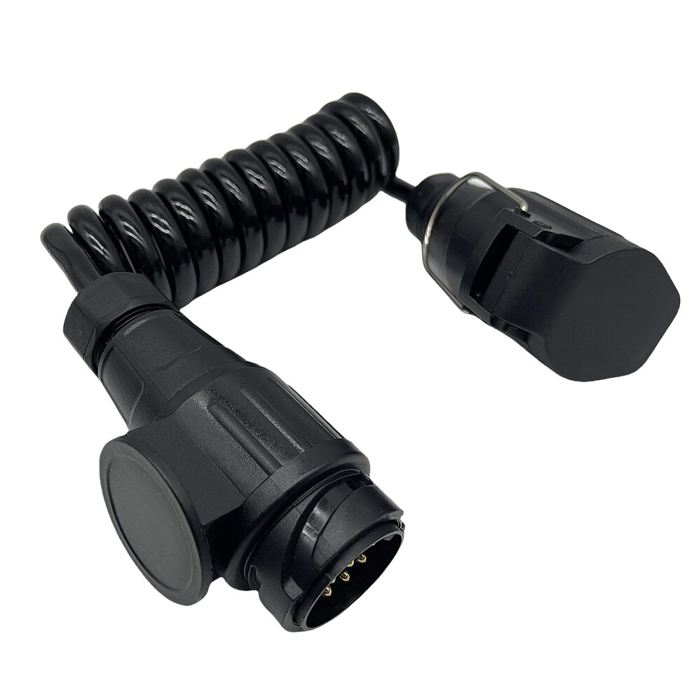 Spiral Cable Extension Cable, 13Pin To 13Pin Adapter Male / Female Plug Connection 2.0 M Trailer Plug Cable Adapter For Boat Trailer Caravan 9347817944198