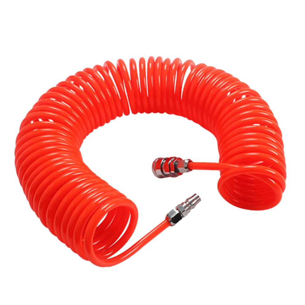Pu Air Compressor Hose Flexible Springcoil Reinforced Expandable Recoil Tube Quick Connector Modelcompatible Pneumatic Accessory 9347817153095