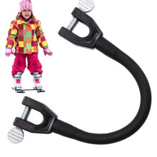 Ski Tip Connector For Snowboarding And Ski Lessons, Portable Stainless Steel Training Tool, Black