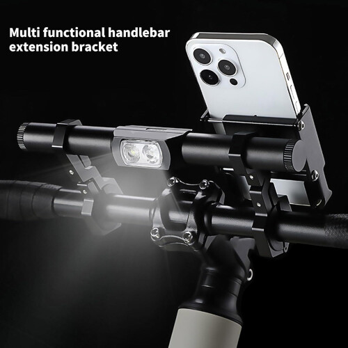 Bicycles Handlebars Extender Handlebars Extension Brackets With Headlamp Lightweight Double Brackets Stem Tube 1