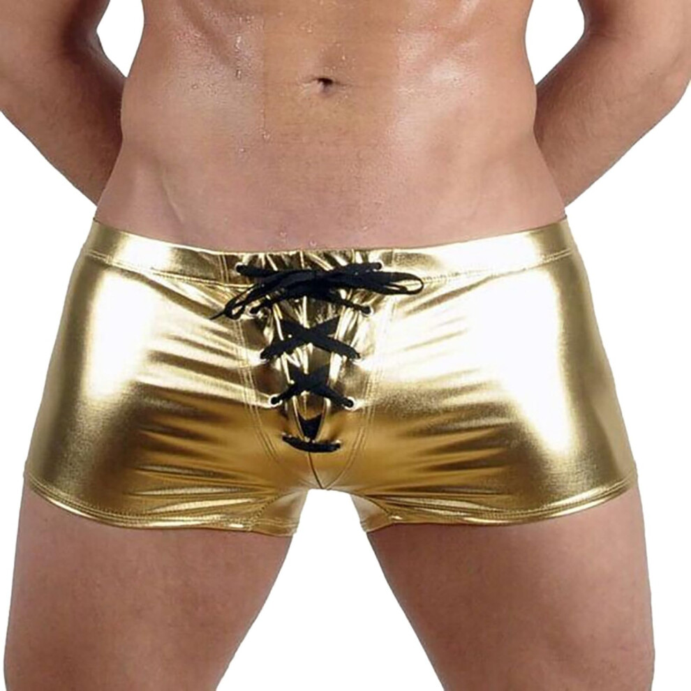 Sexy Lacquered Underwear with Lacing, Sexy Pure Bag, Underwear, Low Rise Swimming Trunks, Triangle Arena Swimwear, Wetlook