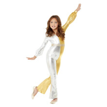 (7-9 Years, Gold/Silver) Smiffys Girls 70s Super Chic Costume Set