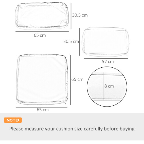 Outsunny Outsunny Garden Rattan Sofa Set Polyester Cover Replacement No Cushion Cream 2