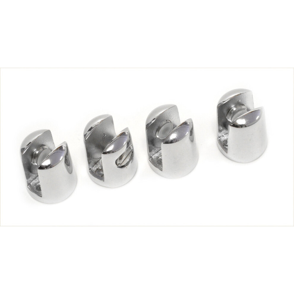 Hafele Pack Of 4 Small Supports For Glass Shelf 46 Mm Thick Chrome Plated 9347817944914