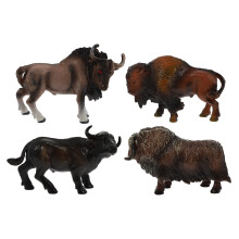 Miniature Simulation Cow Desktop Decorations Simulation Yak Model Mini Cow Figures Crafts Children's Toy Toddler Toy 7X3.5CM Brown