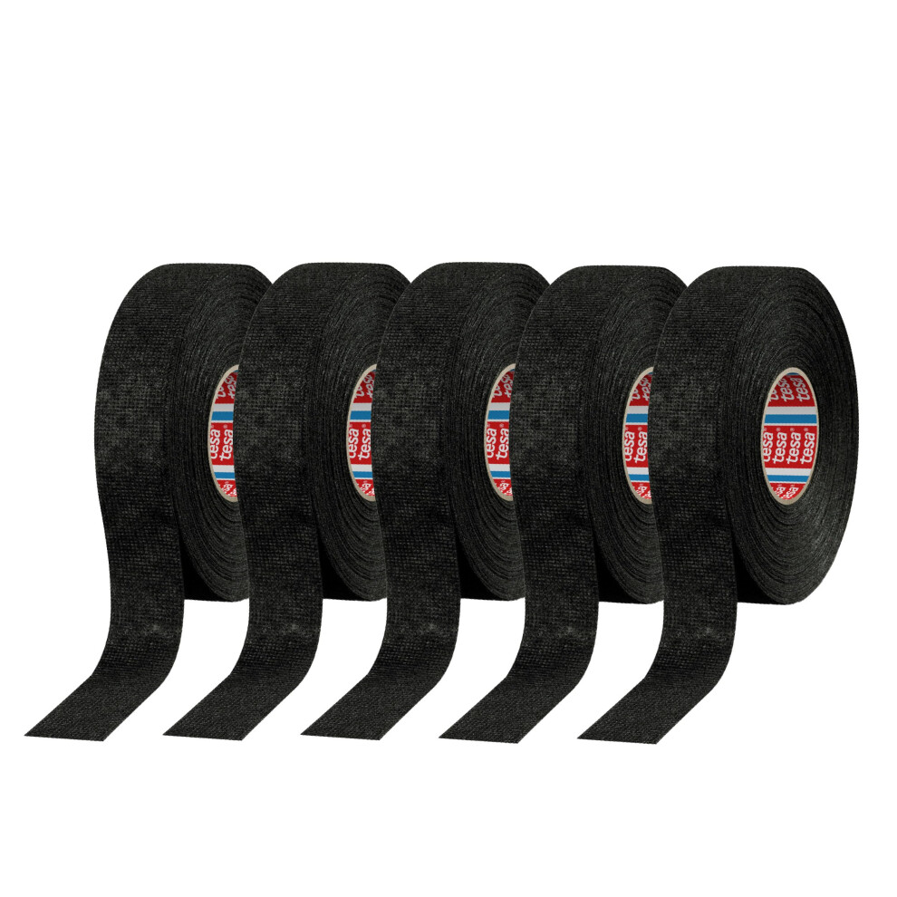 Wiring Loom Cloth Tape 19Mm X 15M 5 Pack For Automotive Harness Noise Reduction Black 9382693825872
