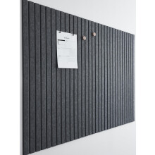 Large Cork Board for Office, Black Felt Board, Slat Wall Cladding, Felt Bulletin Board Tiles, 12 Pack
