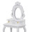 Mini Birch Dollhouse Dressing Table Stool 15x5cm White DIY Decor 5