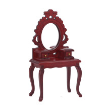 Miniatur-Spielzeughaus Schminktisch Hocker - Rot, Birke, 15x5cm