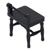 Mini Puppenhaus Schminktisch Hocker Birke, 15x5cm, Schwarz
