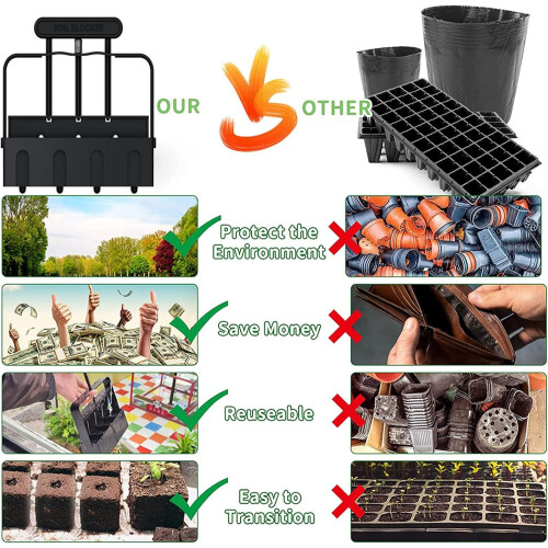 Resistant ABS Land Blocker with Comfortable 4Cell Seed Germination Tool 1