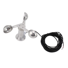 Anemometer Wind Speed Detector, Easy Installation 3 Cups Sensor with High Performance Imported Bearings and Low Consumption, 360 Degree Measuring for