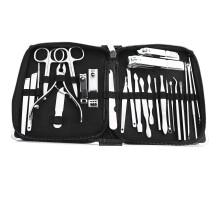 Set di strumenti di lusso per la cura delle unghie, kit resistente per manicure e pedicure con strumenti in acciaio inossidabile, custodia da viaggio
