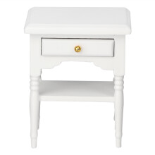 Tavolino da comodino in miniatura in legno stile vintage, finiture atossiche, comodino per casa delle bambole con cassetto rimovibile per un aspetto