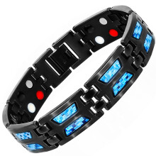 Bracciale magnetico con aspetto in acciaio chirurgico, bracciale magnetico resistente alla corrosione per uomo con finitura in lega liscia e morbida,