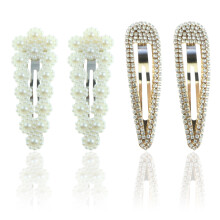 Fermaglio per capelli per eventi speciali, taglia versatile, stile classico con perle artificiali e strass, elegante chiusura a scatto per uno