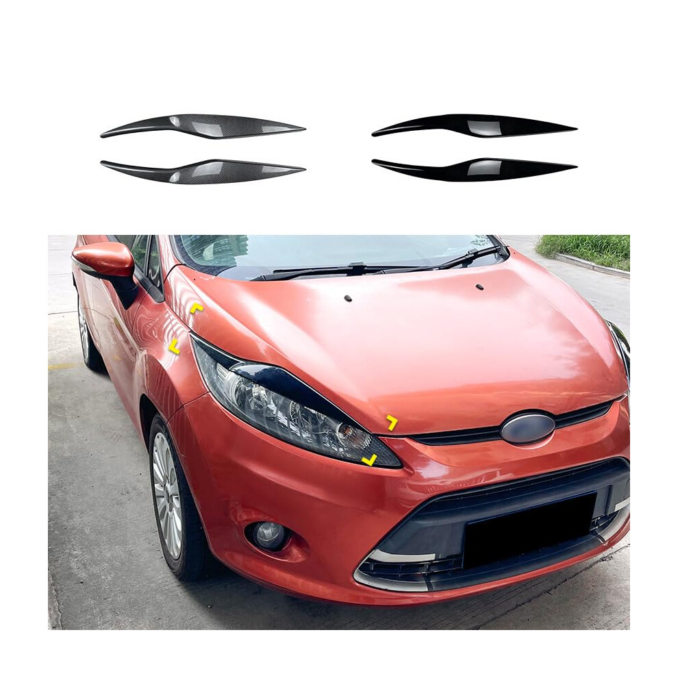 Carbon Fiber Abs Headlight Eyebrows Trim For Ford Fiesta Mk6 20082012 For Sporty Aggressive Look 9426802597455