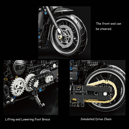 Technic Motorcycle Building Kit for Harley Davidson, 816 Pieces, Technic Motorcycle Building Set, Compatible with 2