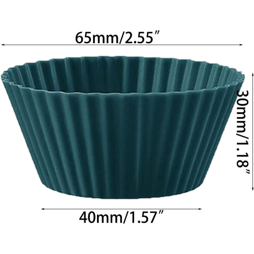 24 Pack Silicone Muffin Cups Reusable Baking Cups Dishwasher Safe Cupcake Molds for Baking 1