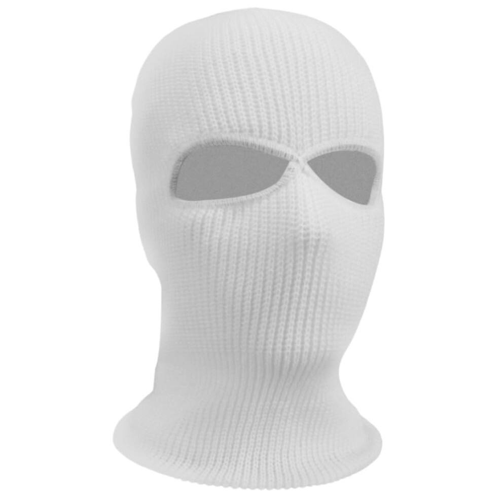 Balaclava Unisex Twohole Fullface Knitted Mask For Winter Skiing Coldproof Outdoor Sports Headgear White 9189345327445
