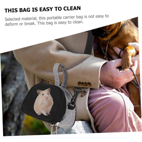 Breathable Hamster Carrier Bag with Adjustable Shoulder Strap for Small Pets 2