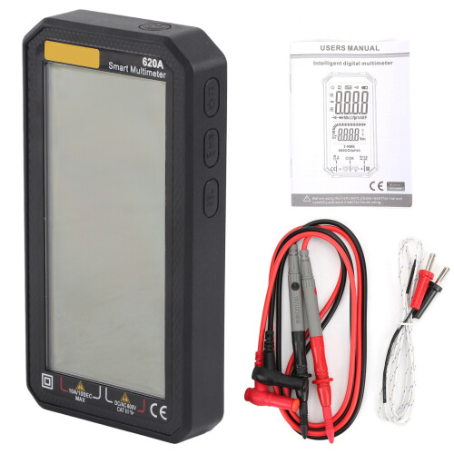 620A Full Screen Digital Multimeter ABS Black for Voltage, Current & Resistance 1