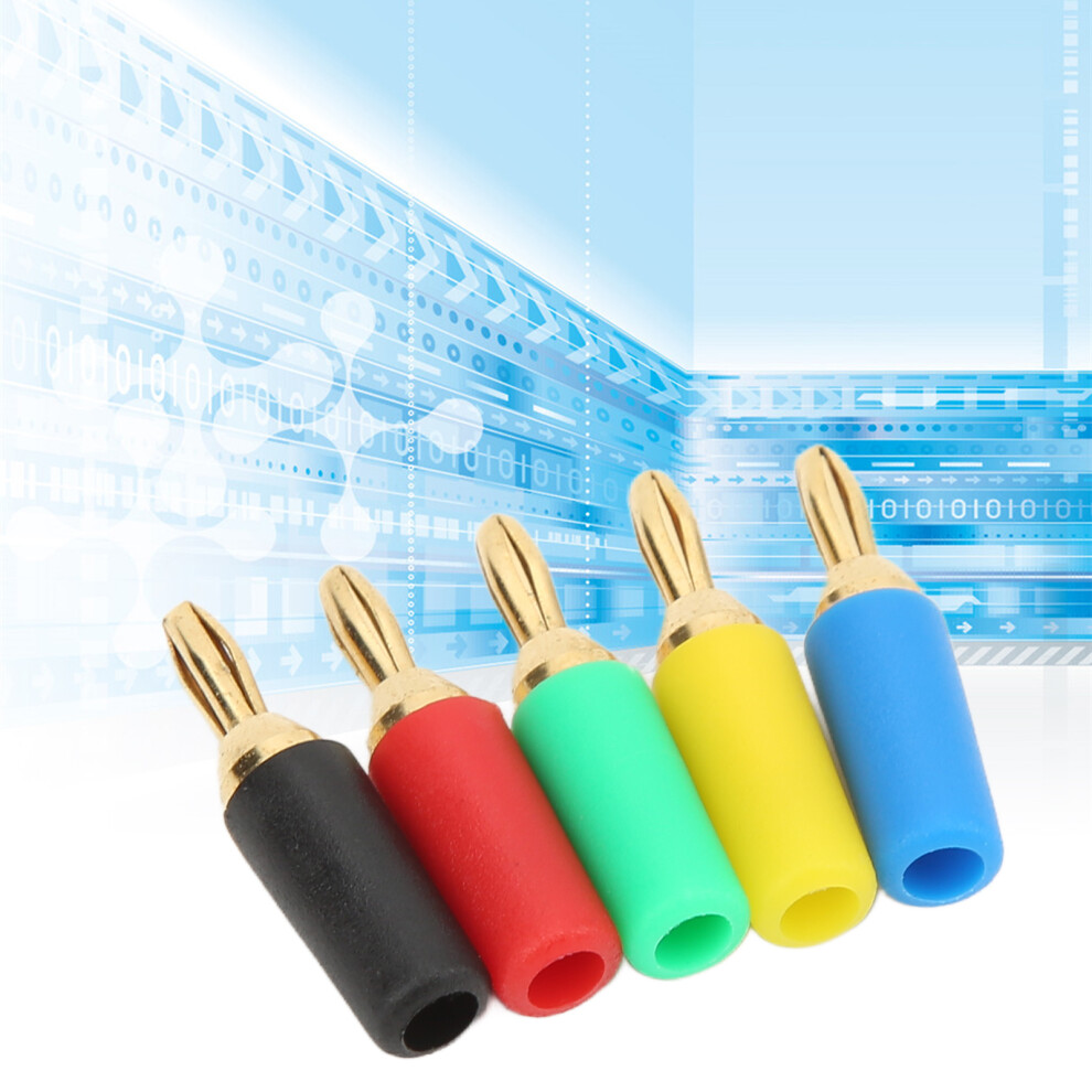 2.5Mm 4-Leaf Brass Banana Plug, Gold Plated, 5 Color Fixed Wiring 8191383237823