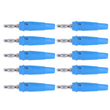 Ensemble de 10 pièces - prise banane femelle bleue 4 mm 38 mm
