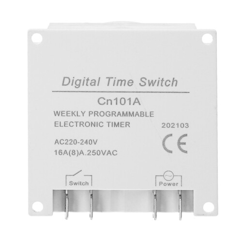 Weekly Digital Timer Switch 16 ON/OFF Programs 220V White 60x60x30mm