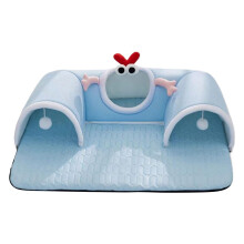 Large Cat Play Tunnel Bed Breathable Soft Tunnel for Indoor Cats and Small Pets, Blue