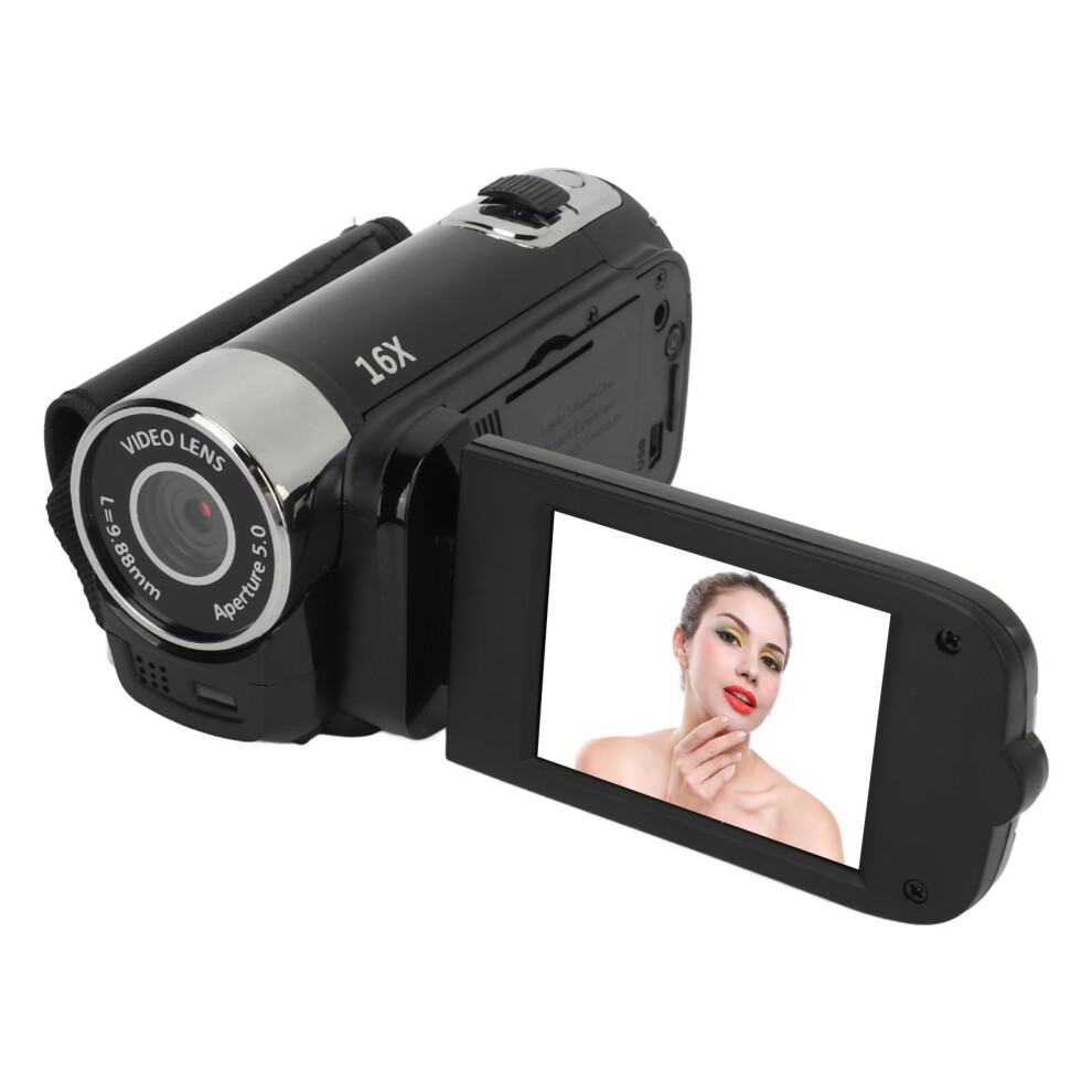 D90 Digital Video Camera 1080P 16Mp Handheld Video Camcorder, 16X Digital Zoom With Rotating 2.7 Inch Screen (Black) Black 9382693641748