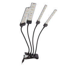 4 Head LED Grow Lamp: Full Spectrum Timer Flexible Gooseneck UK Plug