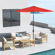 Outsunny 2 x 3(m) Garden Parasol Rectangular Market Umbrella w/ Wine Red