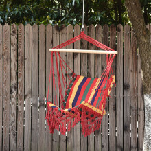 Outsunny Hammock Chair Swing Colourful Striped Seat Porch Indoor Outdoor Hanging