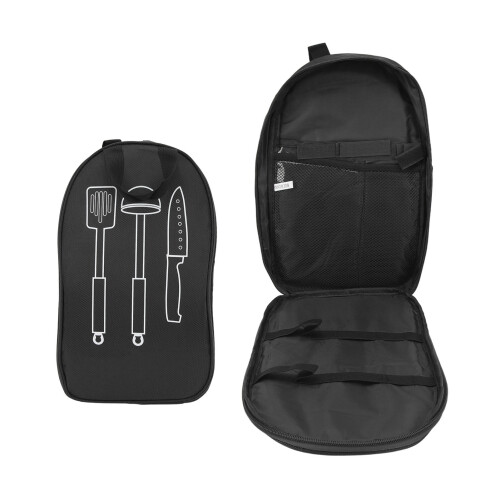 Camping-Geschirrorganizer-Tasche, Polyester, 270g, Schwarz