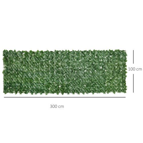 Outsunny Outsunny Artificial Leaf Hedge Panel Garden Fence Privacy Screen on Roll 1m x 3m 2