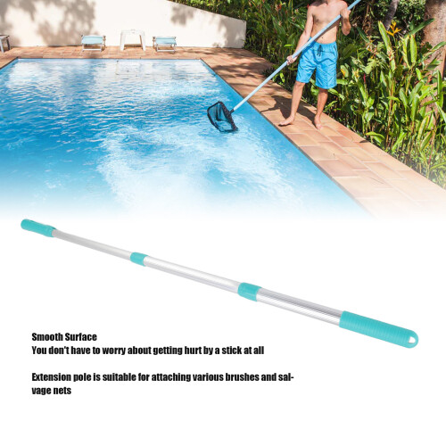 3 Section Aluminum Telescopic Pool Pole 44.7in Extendable Cleaning Rod 2