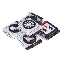 26 Stück Baby-Buch aus Stoff, weiche Soft-Puzzle-Karten für Säuglinge mit Tragetasche, Schwarz-Weiß-Rot