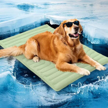 Thickened Pet Cooling Mat For Large Dogs And Cats NonSlip Foldable Green 91 x 58 cm For Summer Travel And Home Use