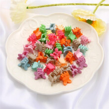 Sweet Hairpin Girl Acrylic Cute Candy Color Flower Star Hairpin Mini Hairpin Hair Accessory (30pcs/set) Metal Hairpin (Color: 10)