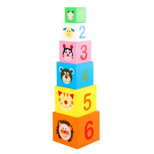 6piece stackable toy for girls, promotes fine motor skills and early learning with colorful animal shapes for girls and boys