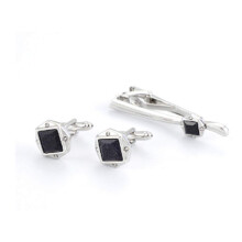 Creative geometric shape cufflinks tie clip suit men's business clothing accessories