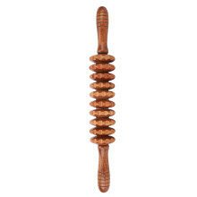Holz-Massage-Rollerstab 41cm – Müdigkeitreduzierung, Rot